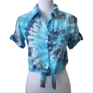 Handmade Custom Dyed Upcycled Japna Button Up Tee